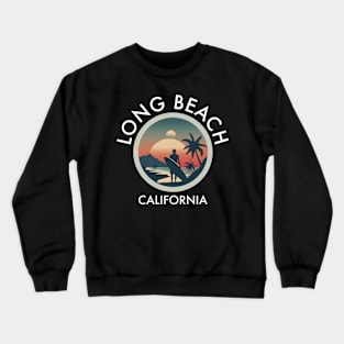 Long Beach - California (with White Lettering) Crewneck Sweatshirt